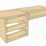 Un des projets de la table suspendue pour la chambre