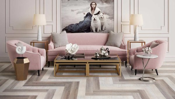 Dans les appartements, l'Art Vinyl imitant le bois est le plus souvent utilisé
