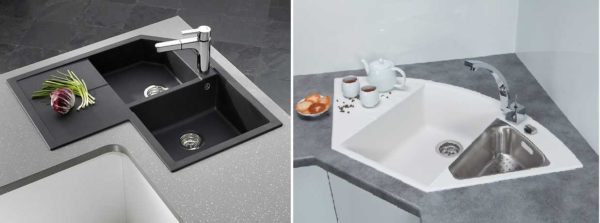 Éviers d'angle pour la cuisine - pratiques et fonctionnels