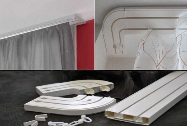 Tringle à rideau de plafond pour rideaux aux extrémités courbes