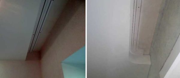 La fixation de la corniche de plafond dans une niche est un peu plus gênante