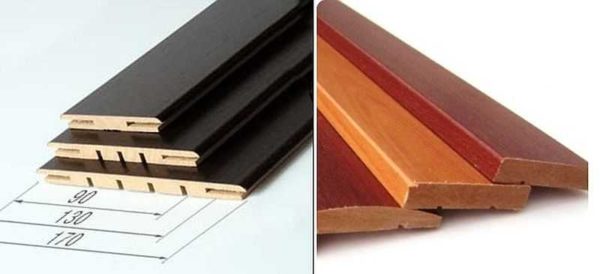 Types d'accessoires pour portes intérieures: télescopique à gauche, ordinaire - à droite