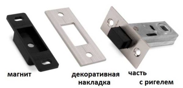 Loquet magnétique à mortaise pour portes intérieures avec poignée et installation la plus simple