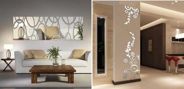 Stickers muraux en acrylique miroir