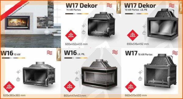 Plusieurs modèles d'inserts de cheminée Kaw Met
