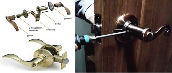 Poignées de verrouillage de porte intérieure