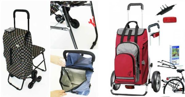 Types spéciaux de sacs à roulettes: avec chaise inclinable et pour vélos