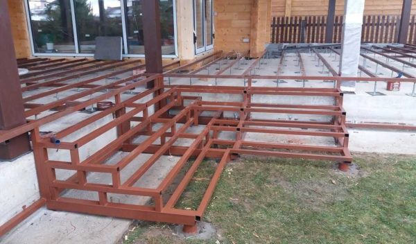 Base pour la pose de panneaux composites en tube carré