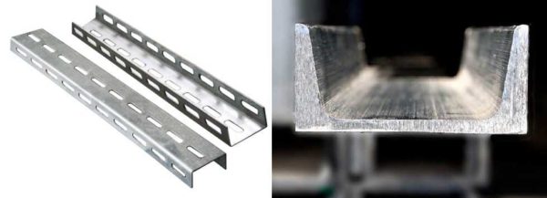 Canal en aluminium et perforé
