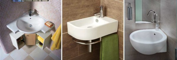 Photo de lavabos d'angle pour les toilettes