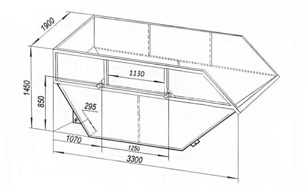 dessin d'un bunker pour 8 mètres cubes