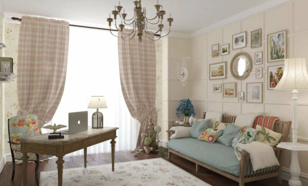 Intérieur de chambre de style provençal