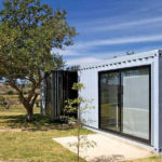 gravier comme fondation sous la maison de conteneur