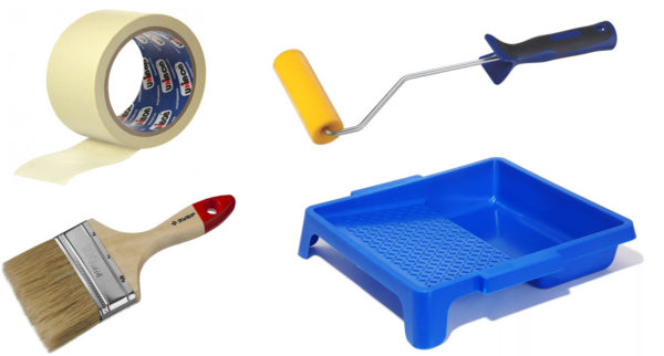 Un ensemble d'outils de peinture pour peindre le sol